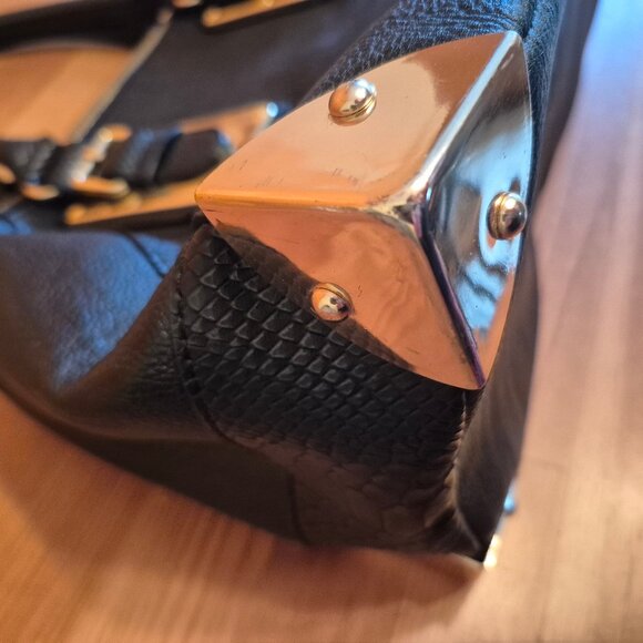 Big black Shoulder handbag purse hard bottom - Picture 7 of 11